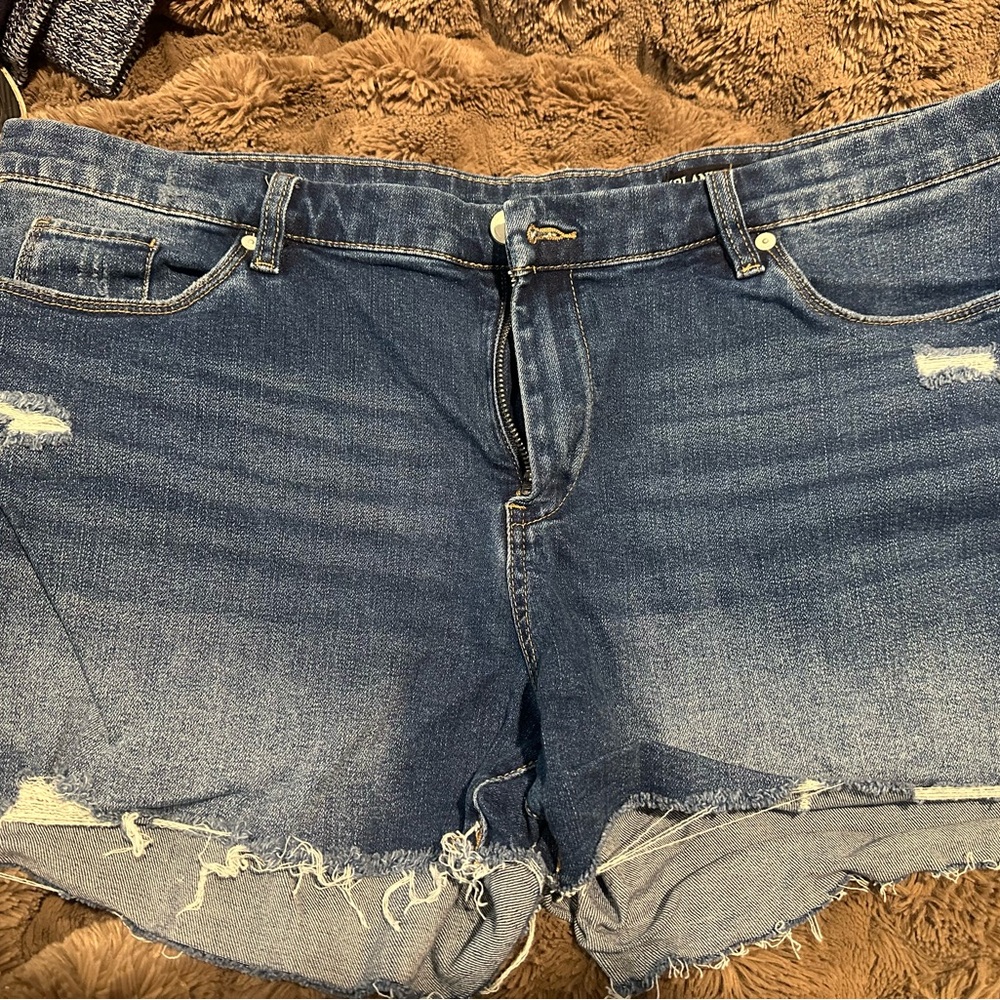 Blank NYC Distressed Blue Jean Shorts